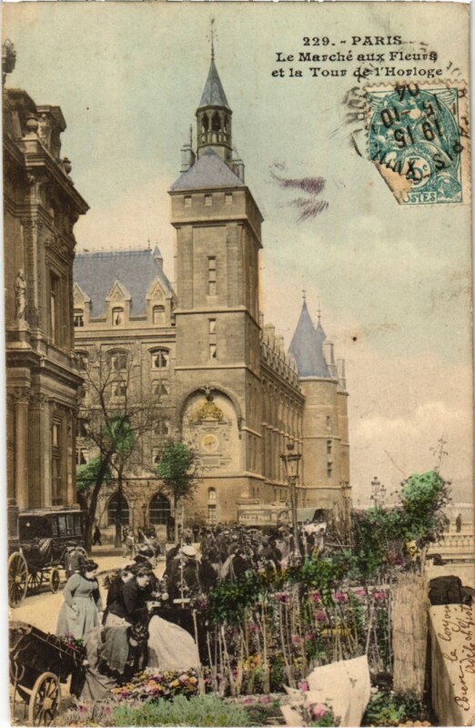 Carte postale ancienne Paris Petits Metiers Marche aux Fleurs
