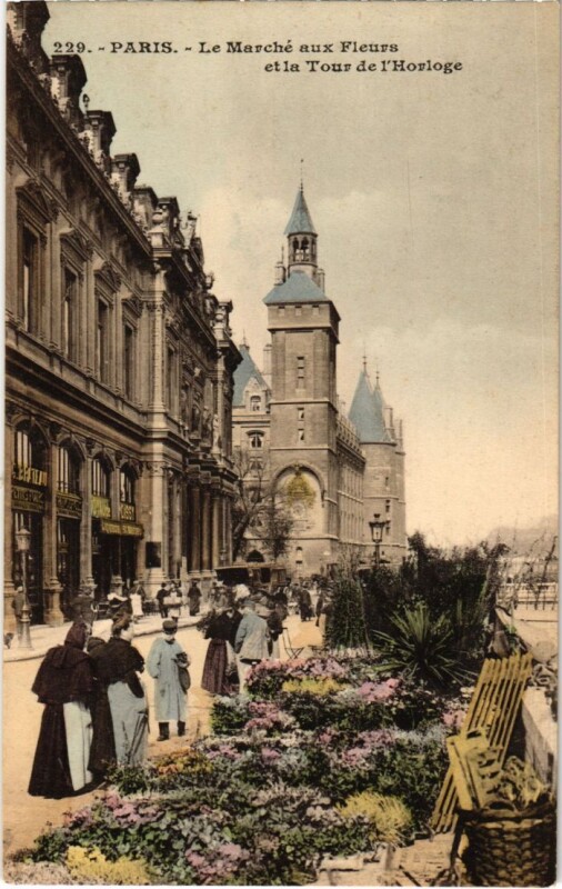 Carte postale ancienne Paris Petits Metiers Marche aux Fleurs