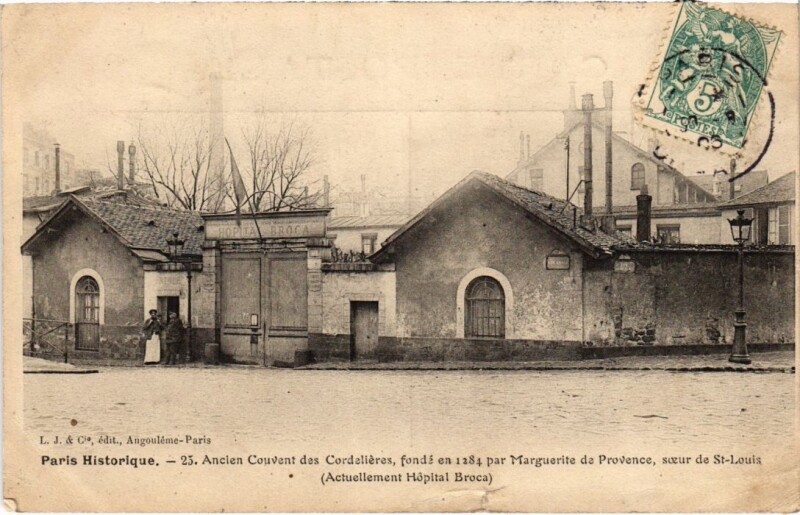 Carte postale ancienne Ancien Couvent des Cordelières (Actuellement Hôpital Broca) à Paris 13e