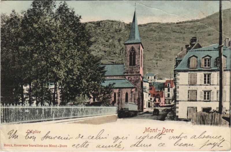 Carte postale ancienne Le Mont Dore Eglise à Mont-Dore