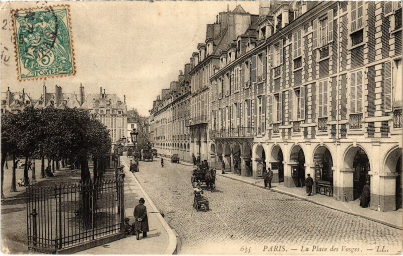 Carte postale ancienne Paris 4e Place des Vosges à Paris 4e