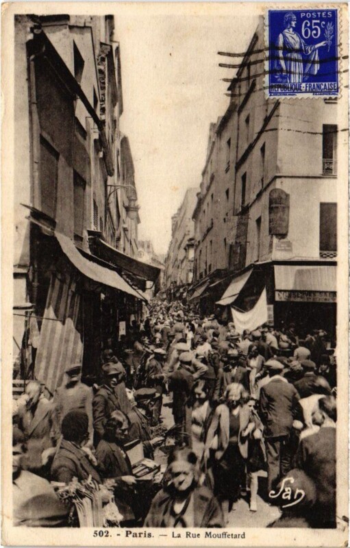 Carte postale ancienne Paris 5e rue Mouffetard à Paris 5e