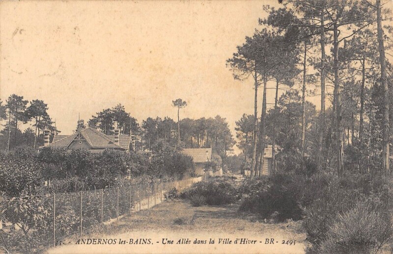 Carte postale ancienne Andernos Les Bains Une Allee Dans La Ville Haute à Andernos-les-Bains