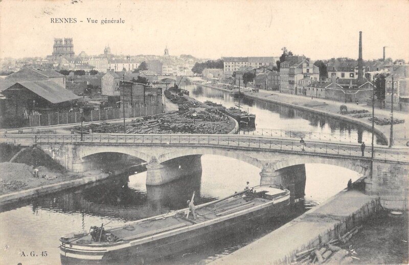 Carte postale ancienne Rennes Vue Generale à Rennes