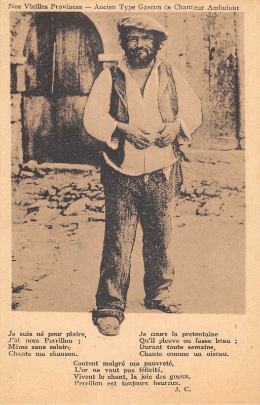 Carte postale ancienne Ancien Type Gascon De Chanteur Ambulant