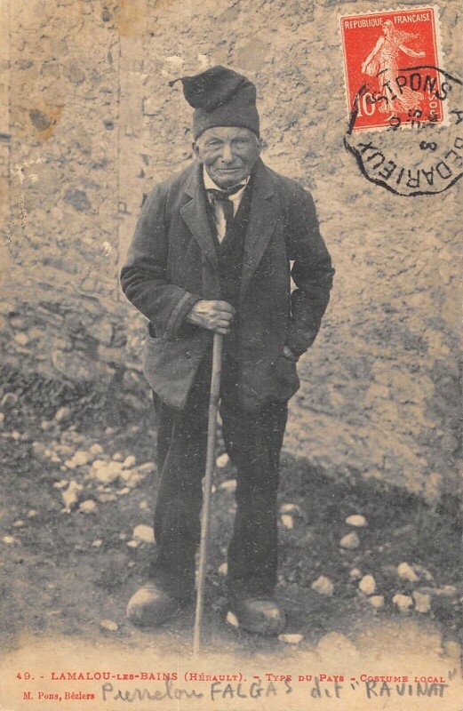 Carte postale ancienne Lamalou Les Bains Type Du Pays Pierrelou Falgas Dit Ravinat à Lamalou-les-Bains