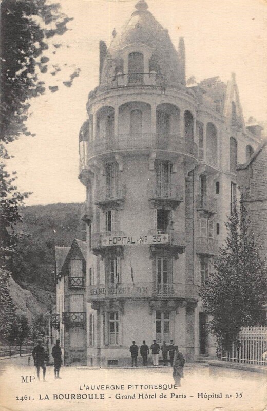 Carte postale ancienne La Bourboule Grand Hotel De Paris Hopital N°35 à La Bourboule