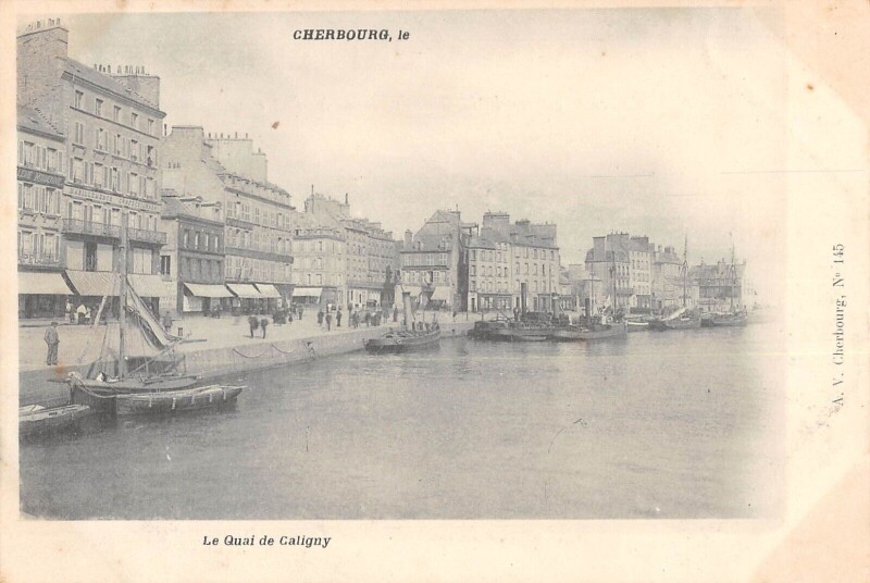 Carte postale ancienne Cherbourg Le Quai De Caligny