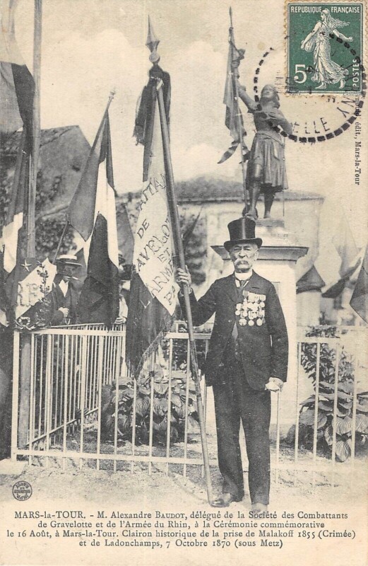 Carte postale ancienne Mars La Tour Alexandre Baudot Delegue Societe Des Combattants à Mars-la-Tour