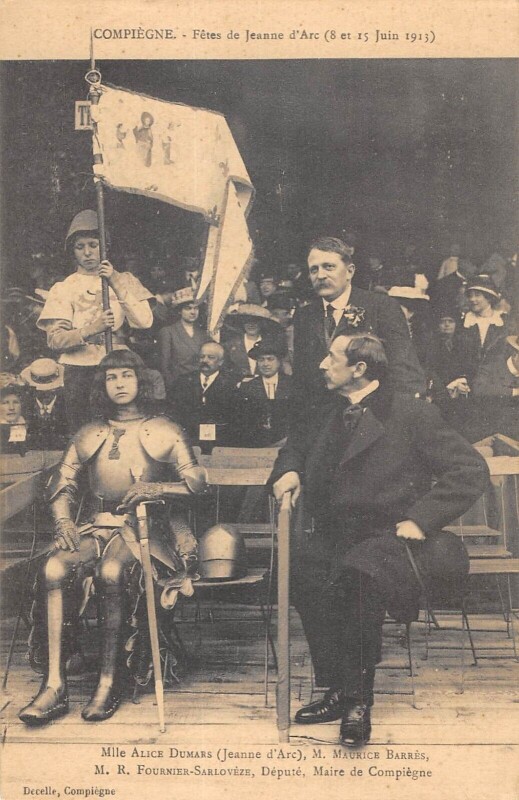 Carte postale ancienne Compiegne Mlle Alice Dumars Et Maurice Barres Maire De Compiegne