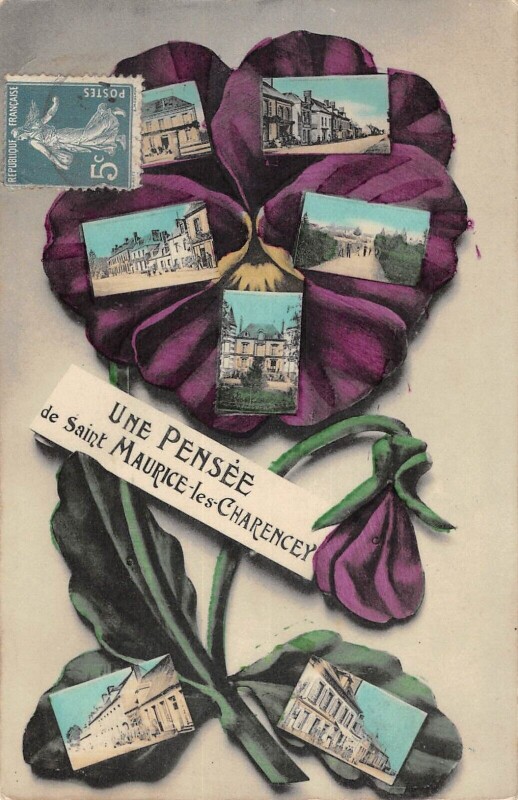 Carte postale ancienne Une Pensee De Saint Maurice Les Charencey à Charencey