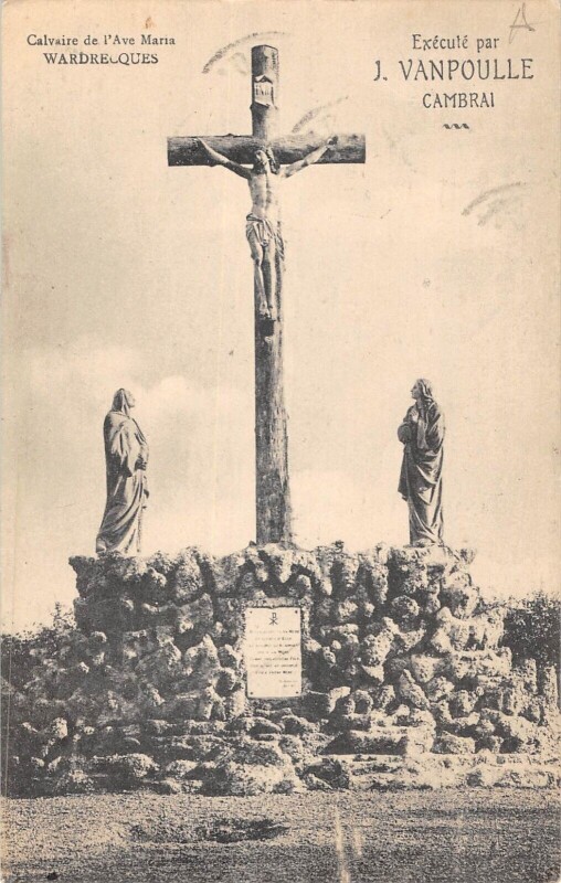 Carte postale ancienne Wandrecques Calvaire De L'Ave Maria à Ecques