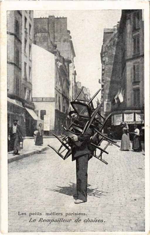 Carte postale ancienne Paris Petits Metiers le Rempailleur de chaises
