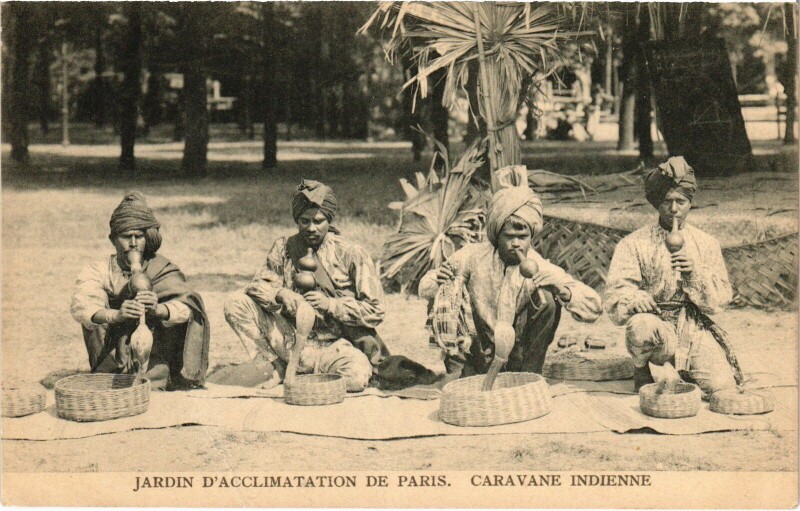 Carte postale ancienne Jardin d'Acclimatation de Paris - Caravane Indienne à Neuilly-sur-Seine