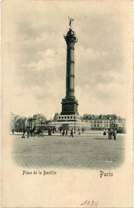 Carte postale ancienne Place de la Bastille à Paris 4e