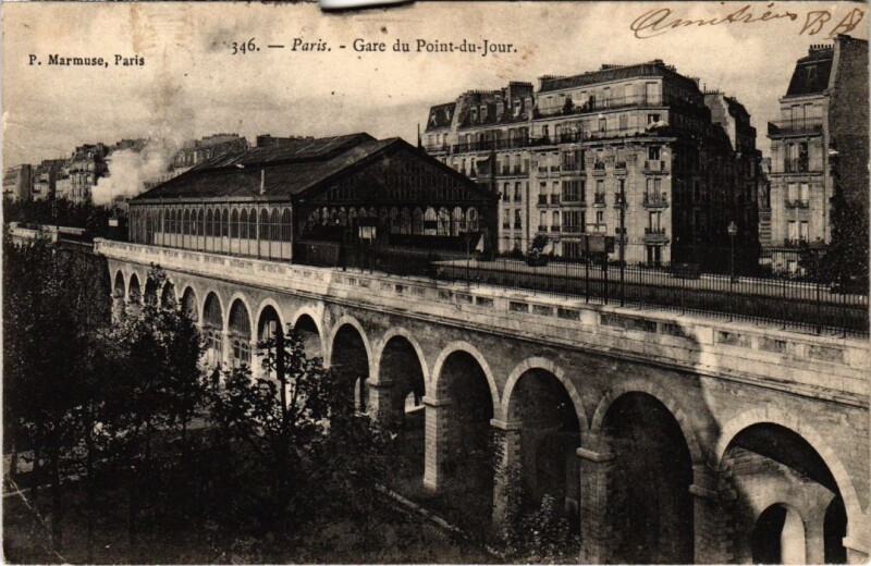 Carte postale ancienne Gare du Point-du-Jour à Paris 16e