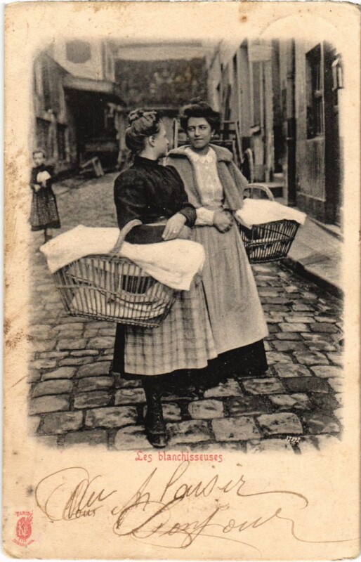 Carte postale ancienne Paris Petits Metiers Les blanchisseuses