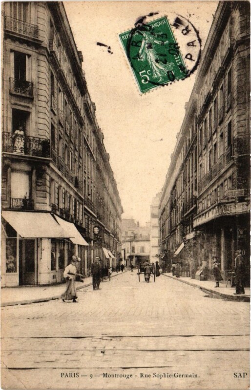 Carte postale ancienne Montrouge - Rue Sophie-Germain à Paris 14e