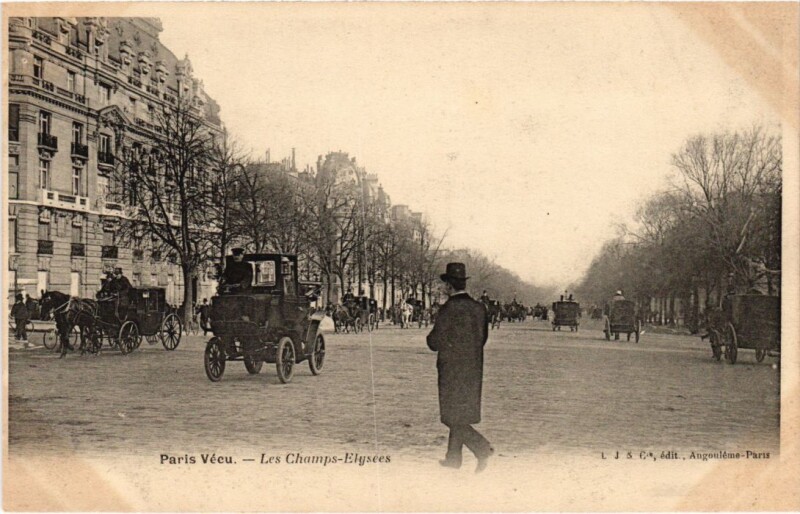 Carte postale ancienne Paris Vecu. Les Champs Elysees