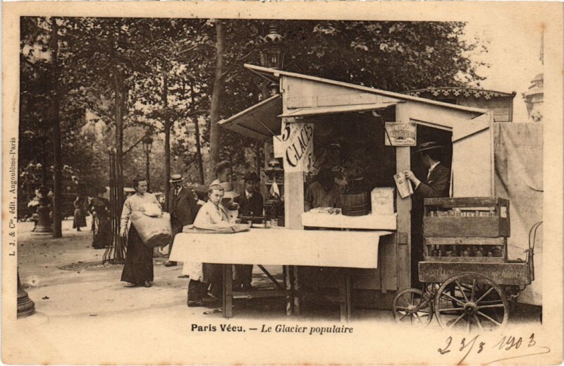Carte postale ancienne Paris Vecu. Glacier populaire