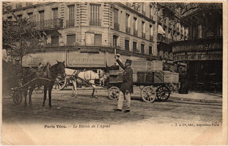 Carte postale ancienne Paris Vecu. Baton de l'Agent