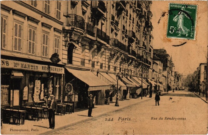 Carte postale ancienne Paris 12e Rue du rendez-vous à Paris 12e