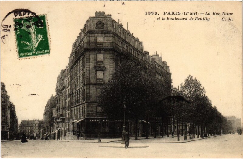 Carte postale ancienne Paris 12e Rue Traine Bd de Reuilly à Paris 12e