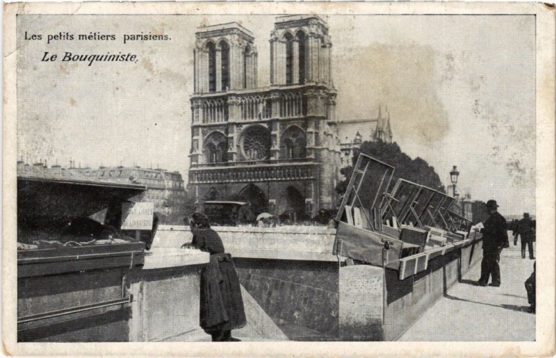 Carte postale ancienne Paris Petits Metiers Le Bouquiniste à Paris 5e