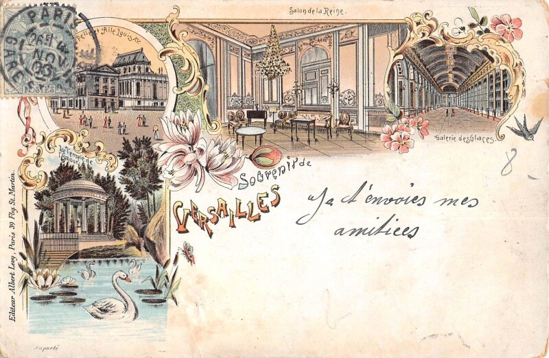 Carte postale ancienne Souvenir De Versailles Cpa Type Gruss Aus à Versailles