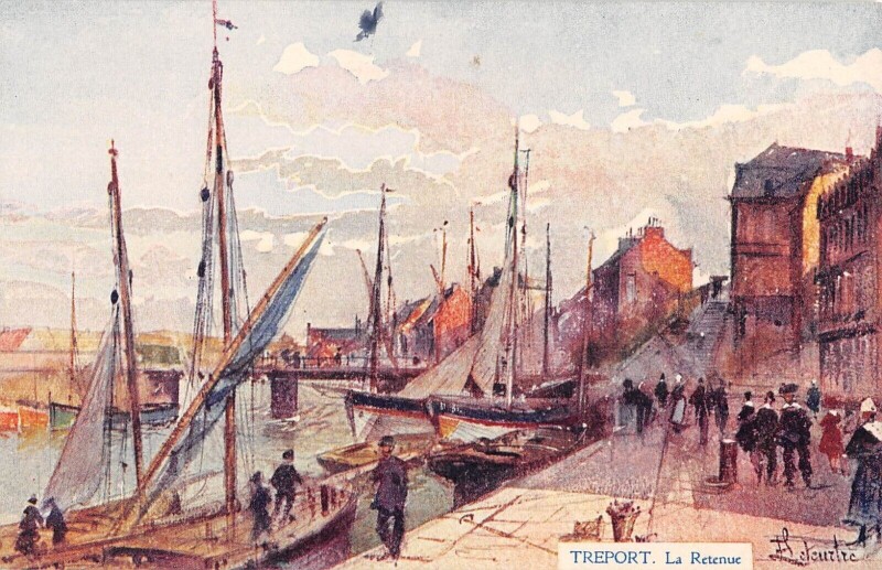 Carte postale ancienne Treport La Retenue Cpa Illustrateur