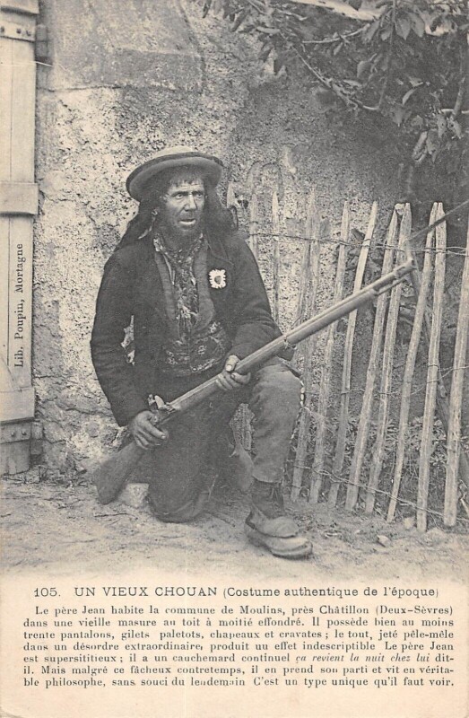 Carte postale ancienne Un Vieux Chouan Le Pere Jean Habite La Commune De Moulins Pres Chatillon