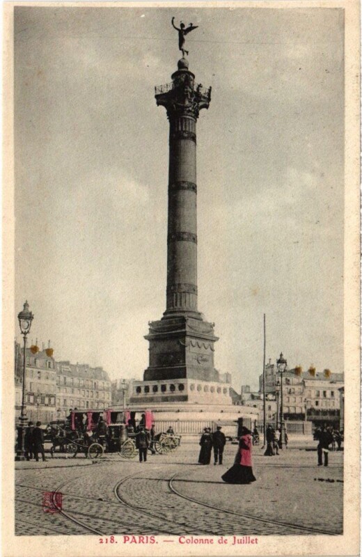 Carte postale ancienne Paris 11e Colonne de Juillet à Paris 11e