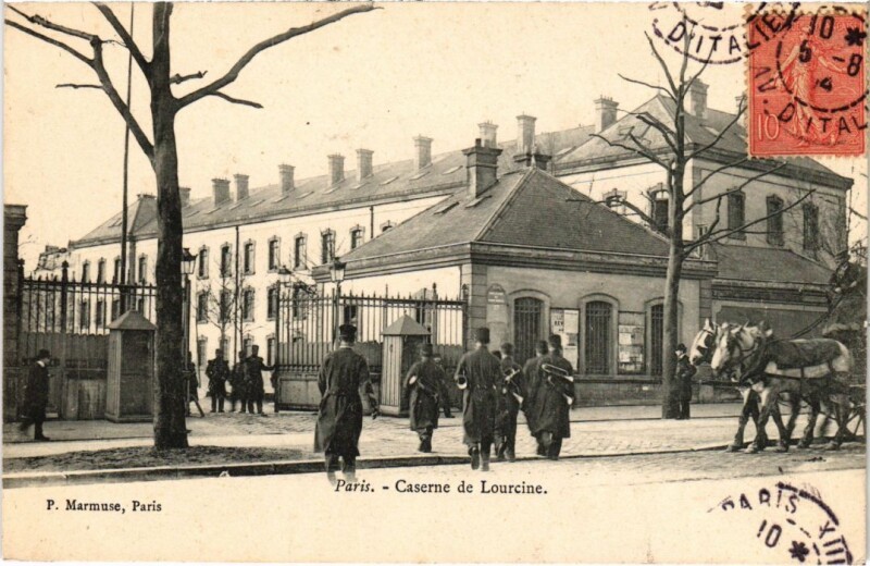 Carte postale ancienne Caserne de Lourcine à Paris 5e
