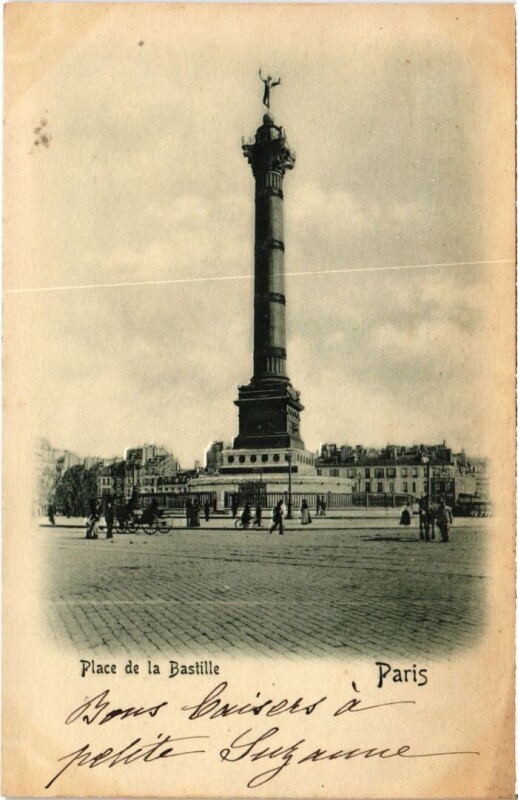 Carte postale ancienne Place de la Bastille à Paris 4e