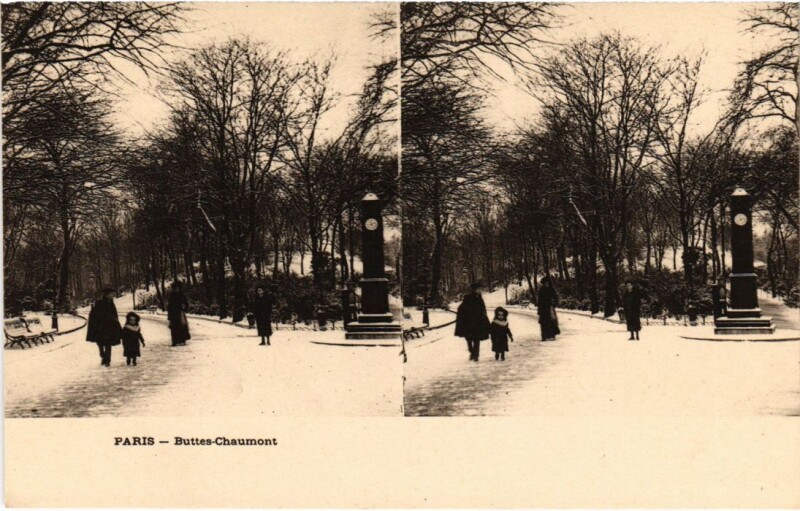 Carte postale ancienne Paris Vue Stereo Buttes Chaumont