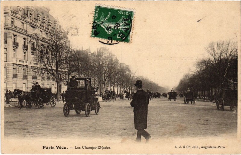 Carte postale ancienne Paris Vecu. Les Champs Elysees