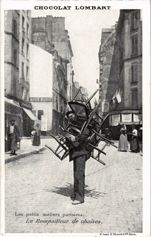 Carte postale ancienne Paris Petits Metiers le Rempailleur de chaises