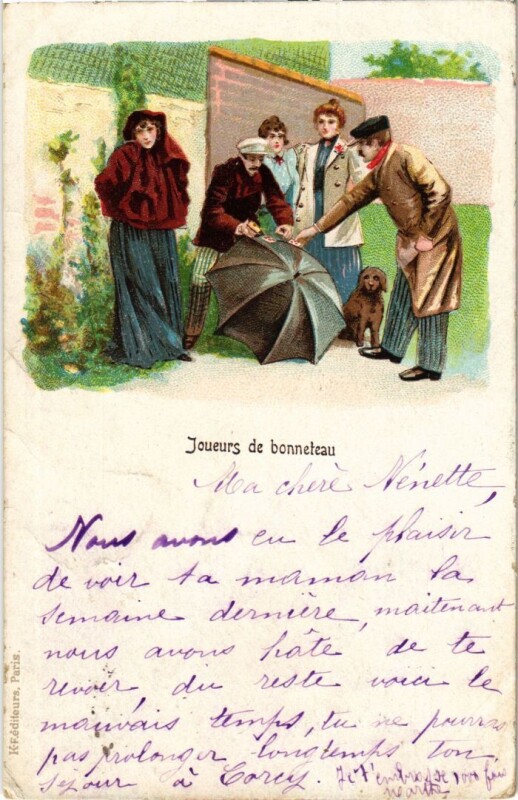 Carte postale ancienne Paris Petits Metiers Joueurs de bonneteau