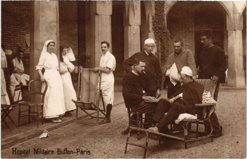 Carte postale ancienne Paris 5e Hopital Militaire Buffon carte photo à Paris 5e