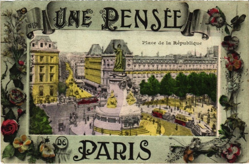 Carte postale ancienne Paris 10e Place de la Republique à Paris 10e