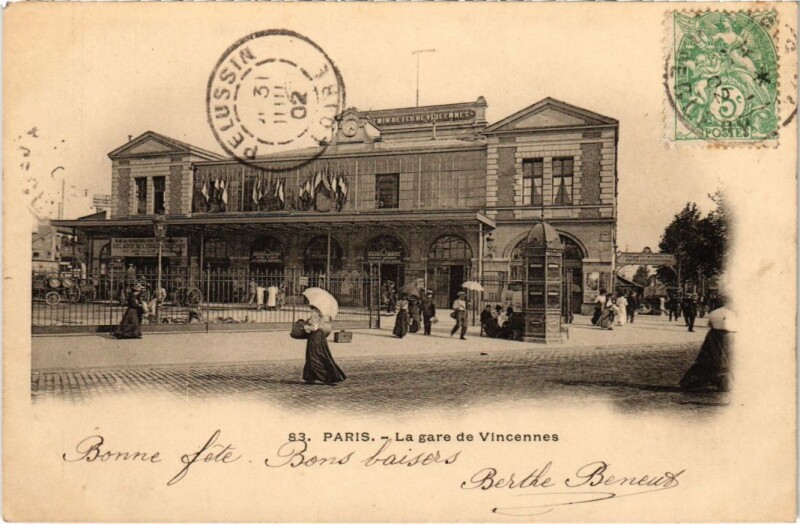 Carte postale ancienne La Gare de Vincennes à Paris 12e