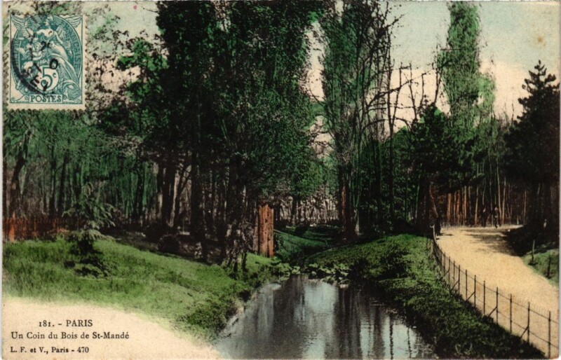 Carte postale ancienne Paris 12e Un coin Bois de Saint-Mande Tinted à Paris 12e