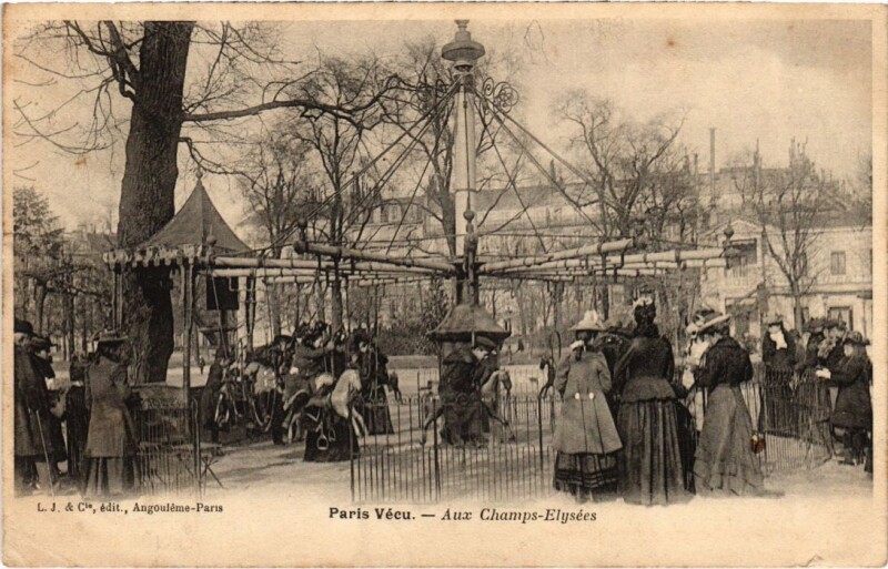 Carte postale ancienne Paris Vecu. Aux Champs Elysees