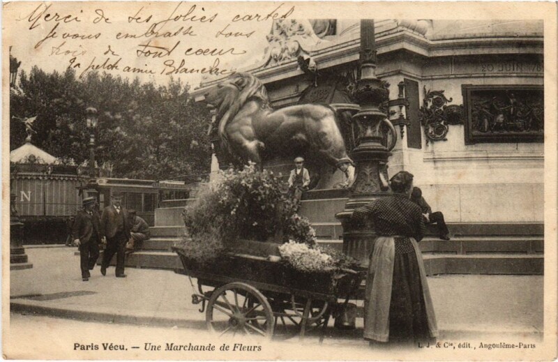 Carte postale ancienne Paris Vecu. Une Marchande de Fleurs à Paris
