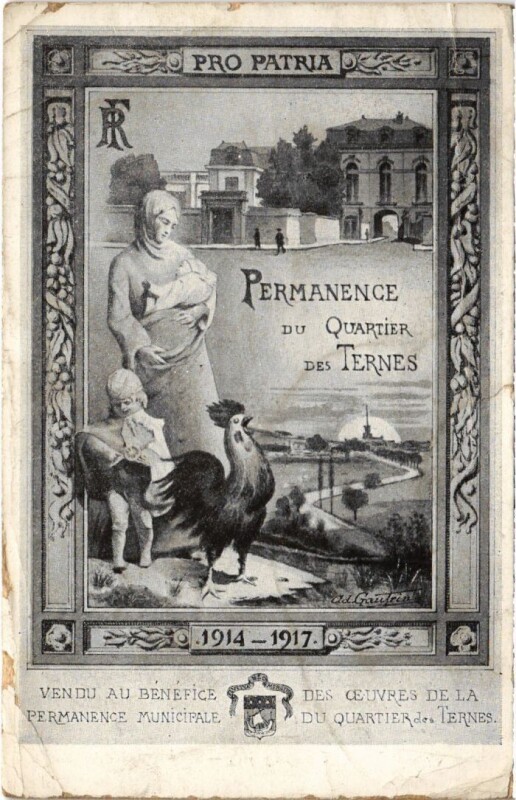Carte postale ancienne Permanence du Quartier des Ternes à Paris 17e