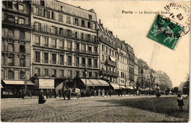 Carte postale ancienne Le Boulevard Barbès à Paris 18e
