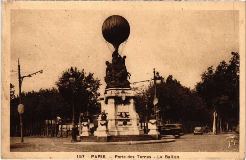 Carte postale ancienne Porte des Ternes - Le Ballon à Paris 17e