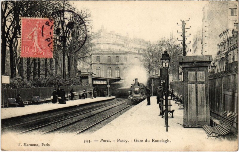 Carte postale ancienne Passy - Gare du Ranelagh à Paris 16e