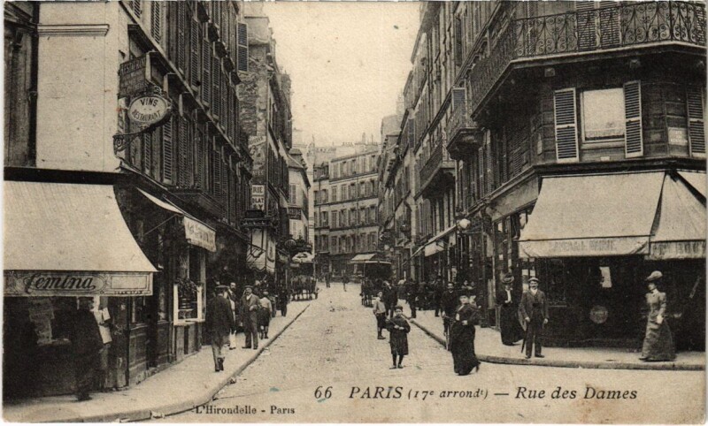 Carte postale ancienne Rue des Dames à Paris 17e