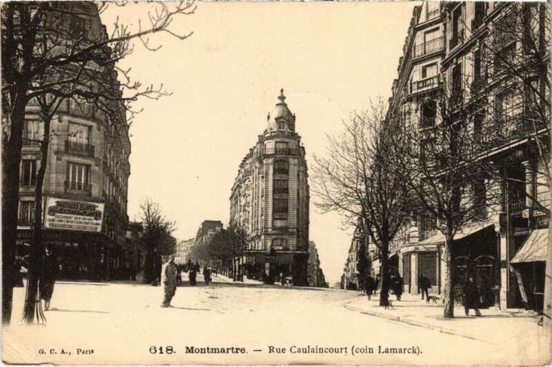 Carte postale ancienne Montmartre - Rue Caulaincourt (Coin Lamarck) à Paris 18e
